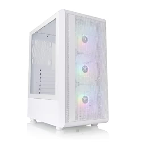 Thermaltake S200 ATX Mid Tower White Tempered Glass Side Panel ARGB image