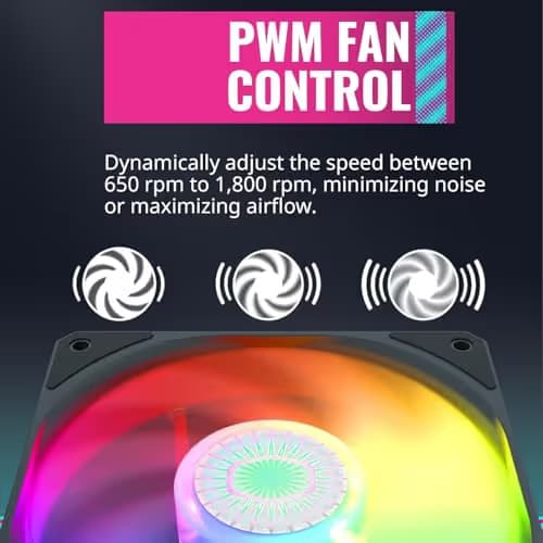 Cooler Master SickleFlow 120mm Black Addressable RGB PWM 62 CFM 3-Pack image