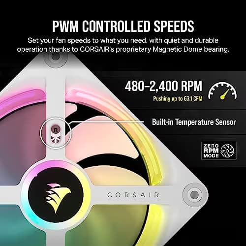 Corsair iCUE LINK QX120 RGB 120mm RGB PWM White image