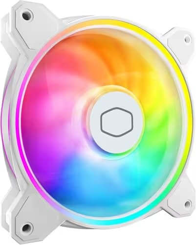 Cooler Master MasterFan MF140 Halo² 140mm White 59.51 CFM PWM Addressable RGB 1-Pack image