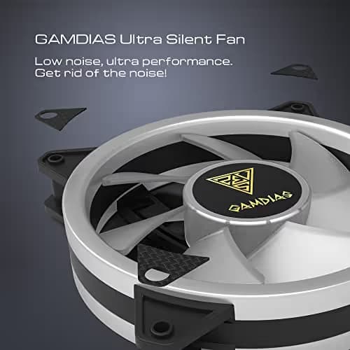 GAMDIAS AEOLUS M2 120mm Black PWM Addressable RGB 56 CFM 5-Pack image