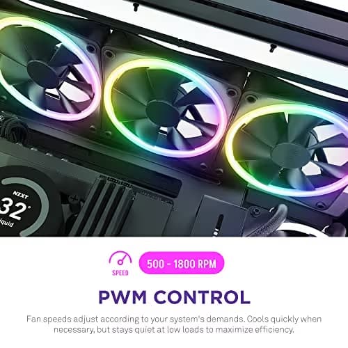 NZXT F140 RGB DUO 140mm Black RGB DUO PWM Addressable RGB 84.75 CFM 1-Pack image