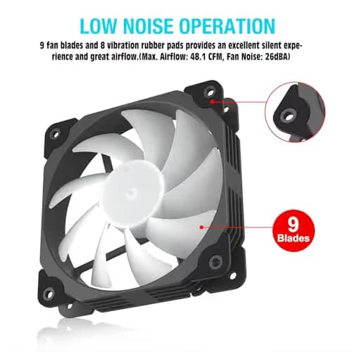 Vetroo ARGB120 120mm Black Addressable RGB PWM 48.1 CFM 3-Pack image