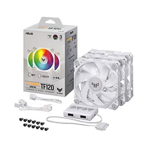 Asus TUF GAMING TF120 ARGB 120mm White ARGB PWM 76 CFM 3-Pack image