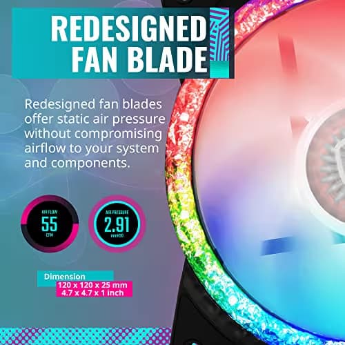 Cooler Master MasterFan MF Prismatic 120mm Black / White Addressable RGB PWM 55 CFM 1-Pack image