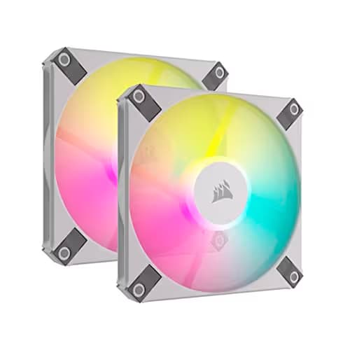 Corsair iCUE AF120 RGB SLIM 120mm White Addressable RGB PWM 56.3 CFM 2-Pack image