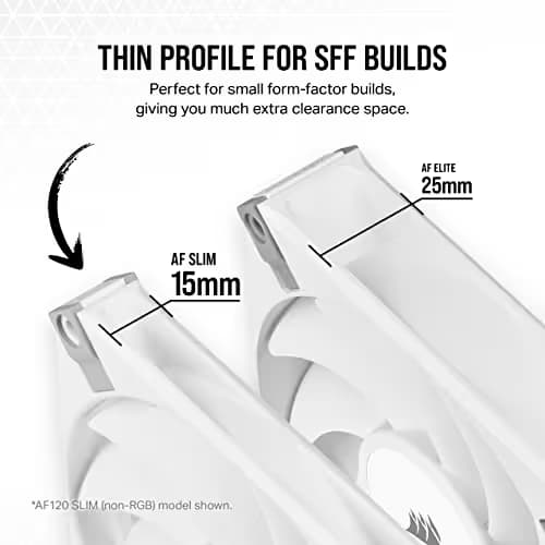 Corsair iCUE AF120 RGB SLIM 120mm White Addressable RGB PWM 56.3 CFM 2-Pack image