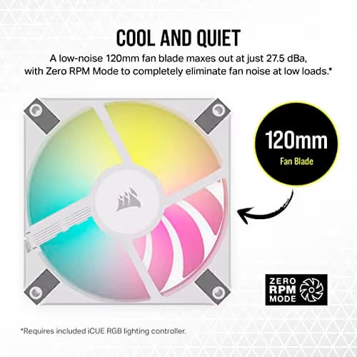 Corsair iCUE AF120 RGB SLIM 120mm White Addressable RGB PWM 56.3 CFM 2-Pack image