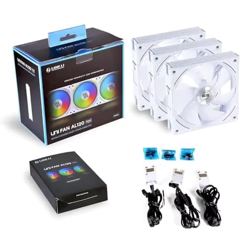 Lian Li UNI FAN AL120 120mm White RGB PWM 3-Pack image