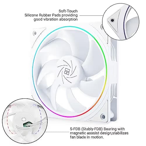 Thermalright TL-S12W 120mm White 47.6 CFM PWM Addressable RGB 1-Pack image