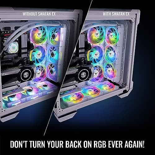 Thermaltake SWAFAN EX12 120mm White Addressable RGB PWM 57.11 CFM 3-Pack image