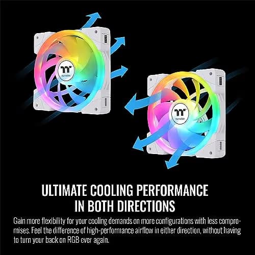 Thermaltake SWAFAN EX12 120mm White Addressable RGB PWM 57.11 CFM 3-Pack image