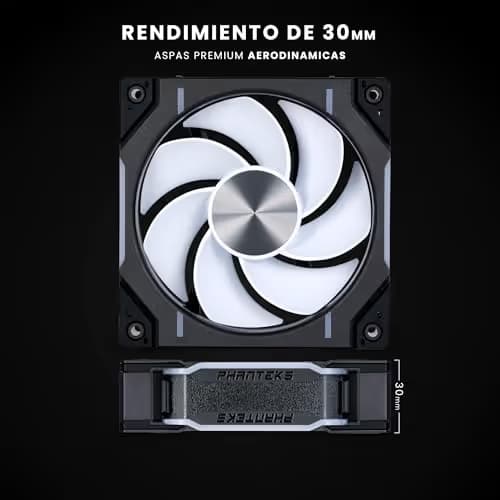 Phanteks D30-120 120mm Black Reversed 61.5 CFM PWM Addressable RGB 3-Pack image