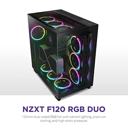 NZXT F120 RGB DUO 120mm Black Addressable RGB PWM 48.58 CFM 1-Pack image