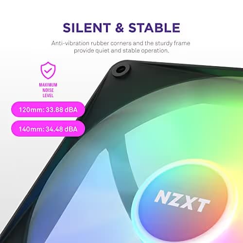 NZXT F RGB Core 140mm Black RGB PWM Core 89.48 CFM 1-Pack image