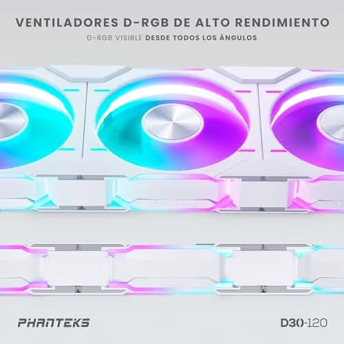 Phanteks D30-120 120mm White Reversed Addressable RGB PWM 3-Pack image