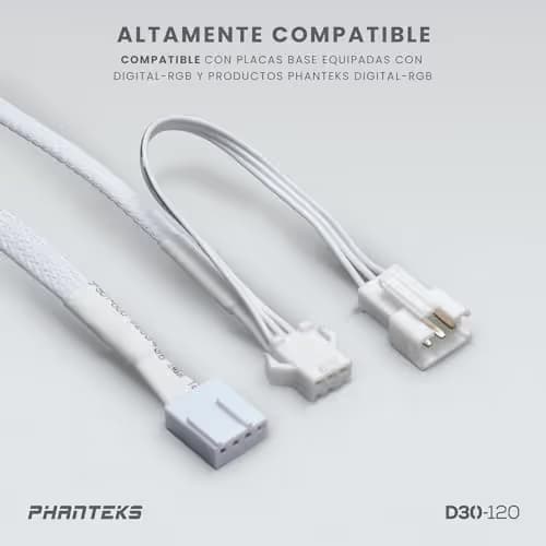 Phanteks D30-120 120mm White Reversed Addressable RGB PWM 3-Pack image
