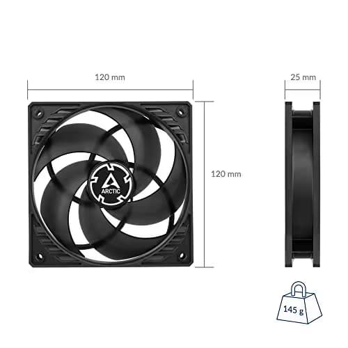 ARCTIC P12 PST 120mm Black / Translucent Black PWM 56.3 CFM PST image