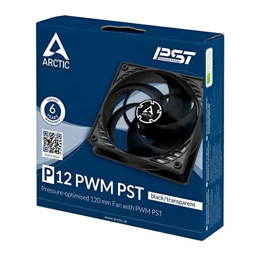 ARCTIC P12 PST 120mm Black / Translucent Black PWM 56.3 CFM PST image