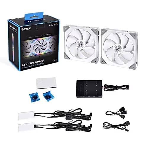 Lian Li Uni Fan SL 140mm White Addressable RGB PWM 70.5 CFM 2-Pack main image