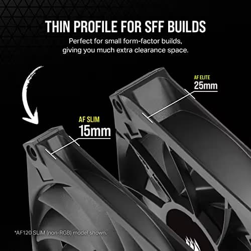 Corsair iCUE AF120 120mm Black RGB PWM SLIM 56.3 CFM 2-Pack image