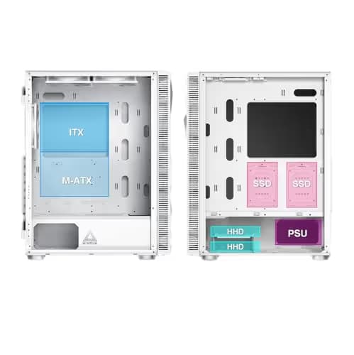 Montech X3 Mesh ATX Mid Tower White Tempered Glass Side Panel image