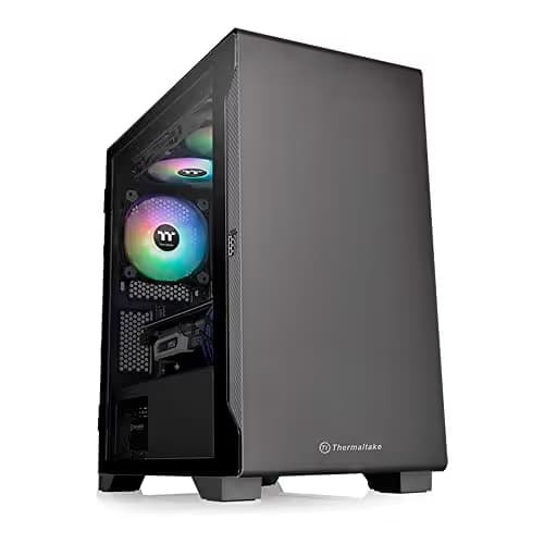 Thermaltake S100 Micro ATX Mini Tower Black with Tempered Glass Side Panel and USB 3.2 Gen 1 Type-A and USB 2.0 Type-A Front Panel main image