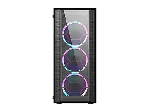 DIYPC Rainbow-Flash-F4 ATX Mid Tower Black Tempered Glass Side Panel image