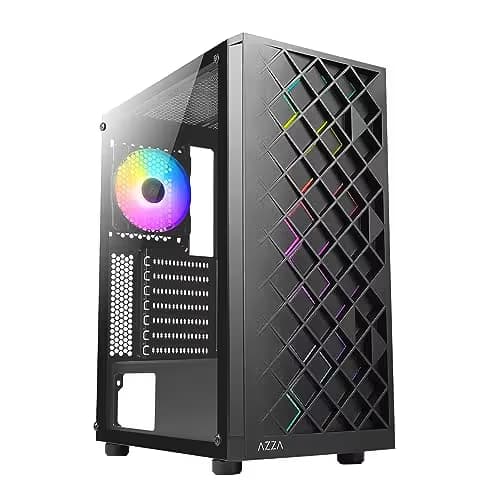 Azza Spectra ATX Mid Tower Black with Tempered Glass Side Panel and USB 3.2 Gen 1 Type-A, USB 2.0 Type-A Front Panel image