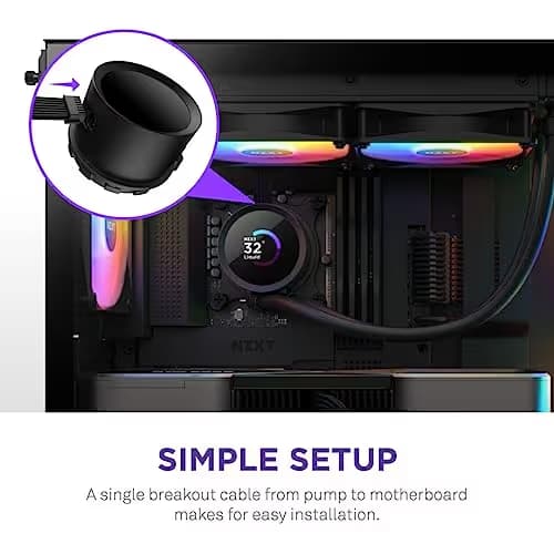 NZXT Kraken Water 280mm RGB 90.79 CFM Black image