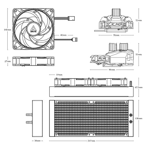 ARCTIC Liquid Freezer II 280 RGB 68.9 CFM Water 280mm Black image