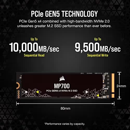 Corsair MP700 1TB SSD M.2-2280 PCIe 5.0 X4 NVMe image
