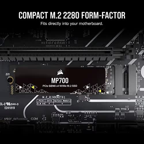 Corsair MP700 1TB SSD M.2-2280 PCIe 5.0 X4 NVMe image