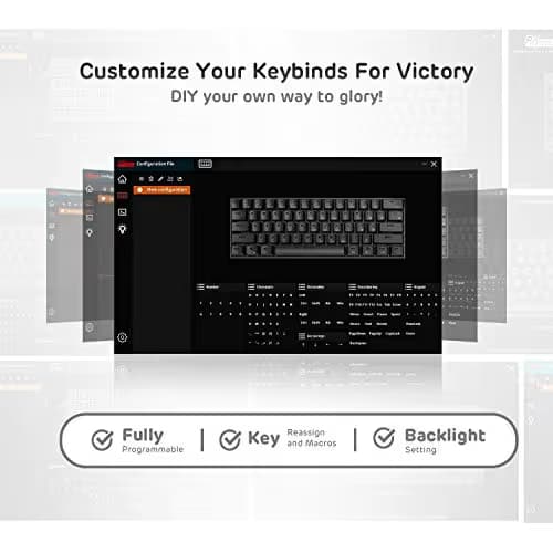 RK Royal Kludge RK61 Bluetooth/Wireless/Wired Mini RK Brown Mechanical Gaming Keyboard image