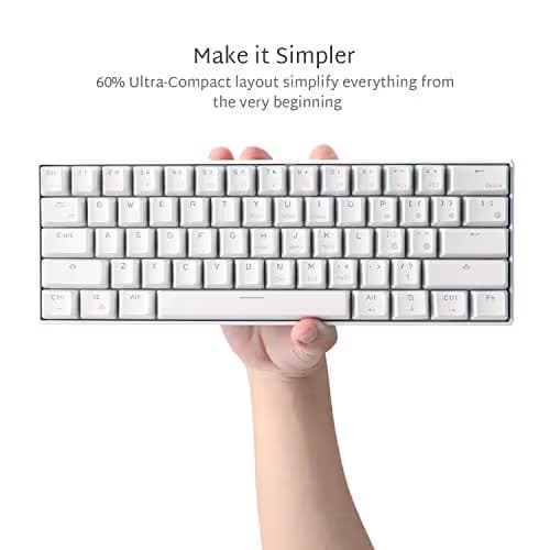 RK Royal Kludge RK61 Bluetooth/Wireless/Wired Mini RK Brown Mechanical Gaming Keyboard image