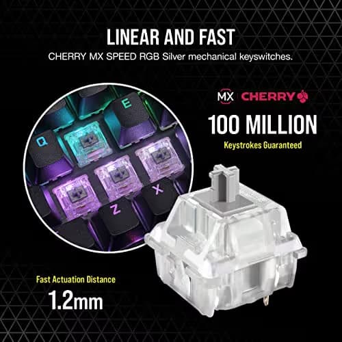 Corsair K70 RGB PRO Cherry MX Speed Silver Wired Gaming Keyboard image