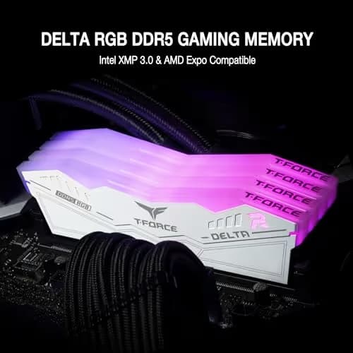 TEAMGROUP T-Force Delta RGB White DDR5-6000 CL38 32GB (2x16GB) image