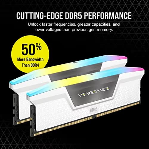 Corsair Vengeance RGB White / Black DDR5-6000 CL40 64GB (2x32GB) image