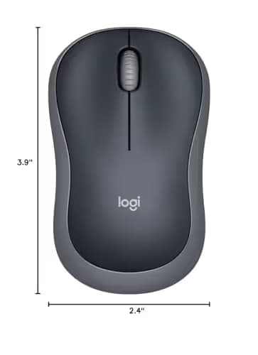 Logitech M185 Optical Wireless Gray Mouse image