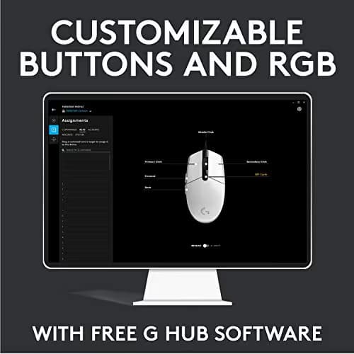 Logitech G102 LIGHTSYNC RGB White Wired Optical Gaming Mouse image