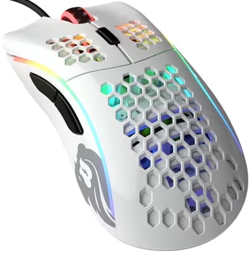 Glorious Model D Glossy White Wired Optical Gaming Mouse image