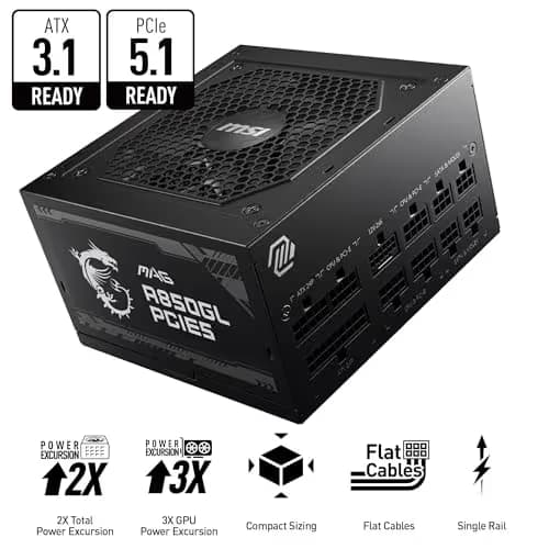 MSI MAG A850GL PCIE5 850W Fully Modular 80+ Gold Certified image