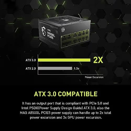 MSI MAG A850GL PCIE5 850W Fully Modular 80+ Gold Certified image