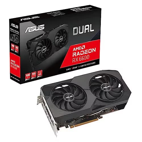 Asus DUAL V2 Radeon RX 6600 8GB GDDR6 Black image