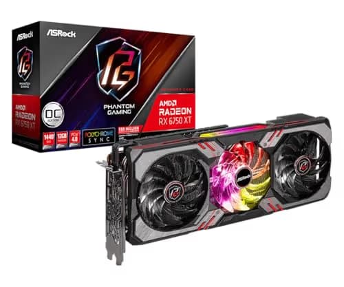 ASRock Phantom Gaming D OC Radeon RX 6750 XT 12GB GDDR6 Silver / Black image