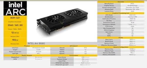 Intel Arc B580 Limited Edition 12GB GDDR6 image