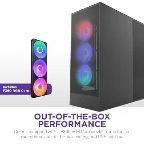 NZXT H7 Flow 2024 - Mid-Tower ATX Airflow Case - Includes Pre-Installed 3 x 120mm Fans - CM-H72FB-01 - Supports Bottom Fans for Dedicated GPU Cooling - Cable Management - Black image