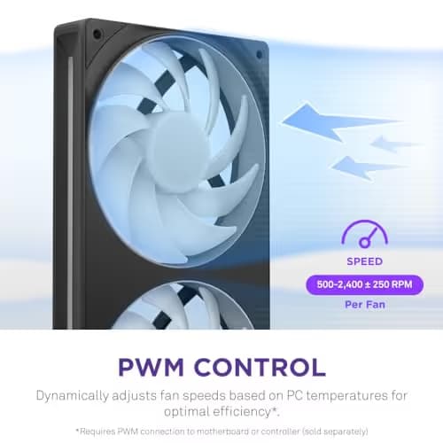 NZXT F360 RGB CORE 360mm RGB LED Single-Frame RGB Fan Unit Black image