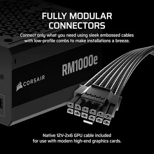 Corsair RM1000e (2025) Black ATX 1000W Fully Modular image