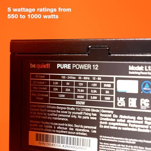 be quiet! Pure Power 12 Black 750W Non-Modular 80+ Gold image